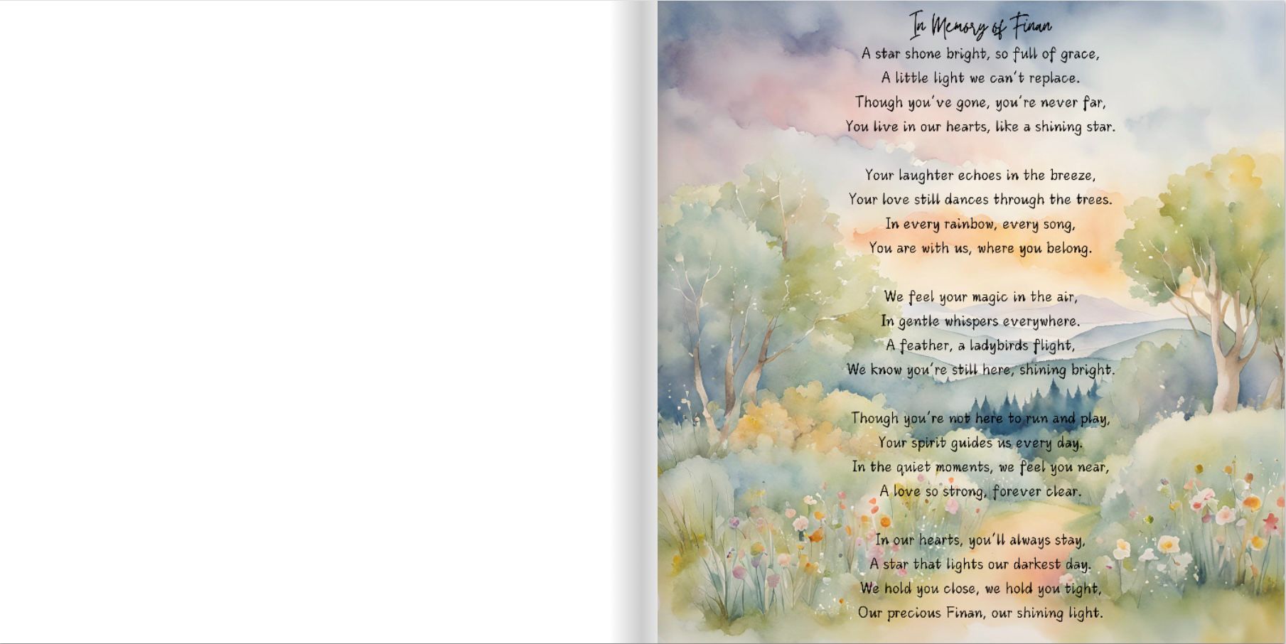Closing poem page from The Love That Stays